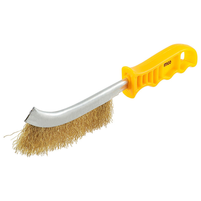 Timco YWHB 255mm Brass Wire Hand Brush - Yellow - MonkeyTools