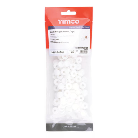 TIMCO 4-9GA SCREW CAPS WHITE 100 PACK - MonkeyTools