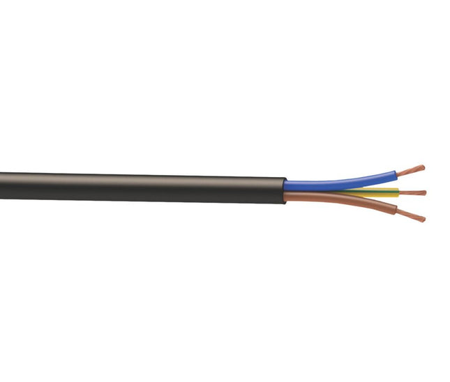 TIME 3183Y BLACK 3-CORE 1.5MM² FLEXIBLE CABLE 50M DRUM - MonkeyTools