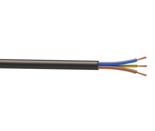 TIME 3183Y BLACK 3-CORE 1.5MM² FLEXIBLE CABLE 50M DRUM - MonkeyTools
