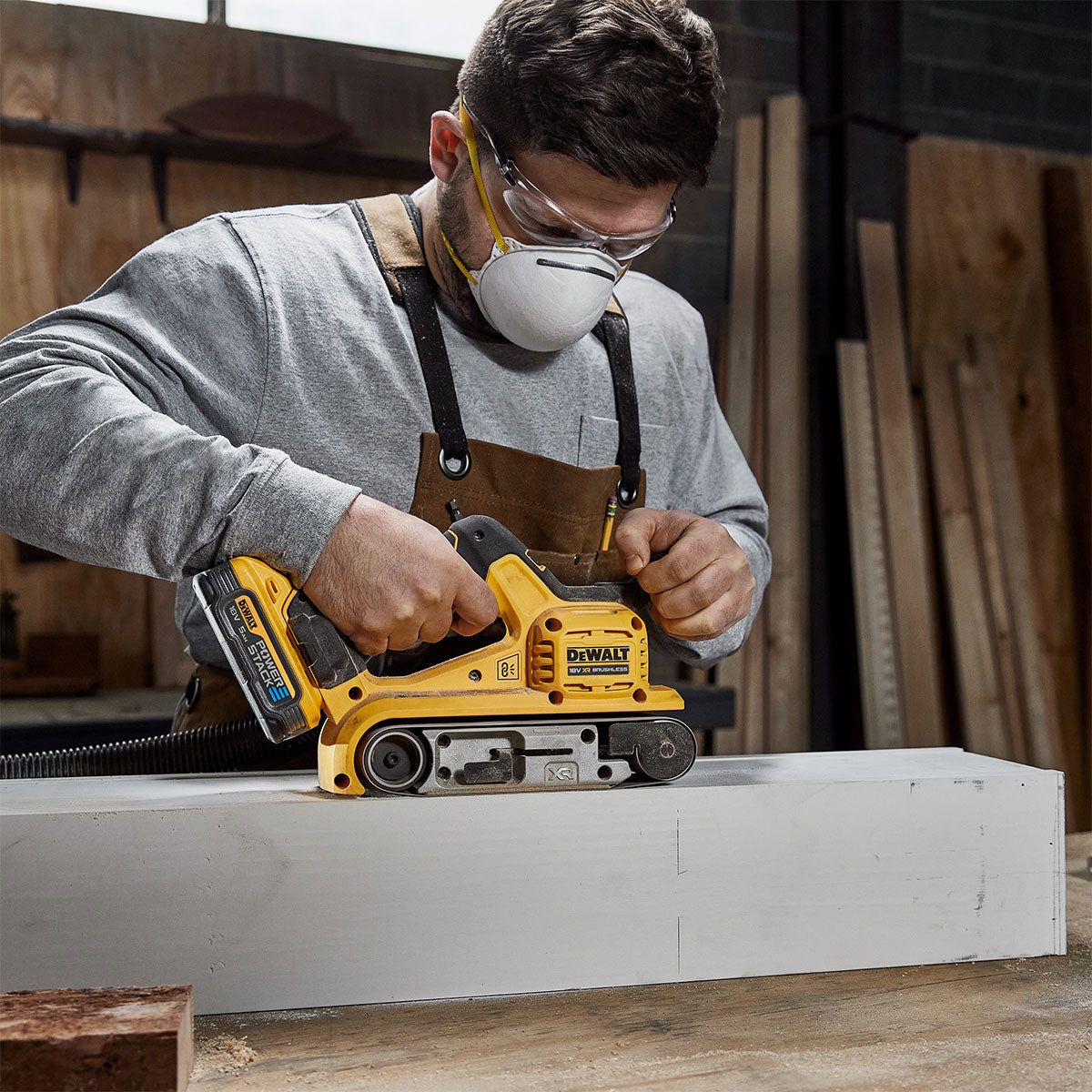 Dewalt DCW220NT 18V XR Brushless 75mm Belt Sander Body Only with TSTAK Case - MonkeyTools
