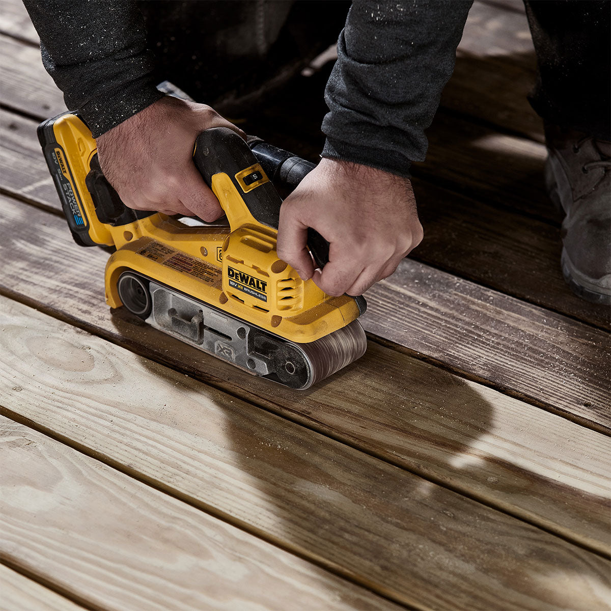 Dewalt DCW220NT 18V XR Brushless 75mm Belt Sander Body Only with TSTAK Case - MonkeyTools
