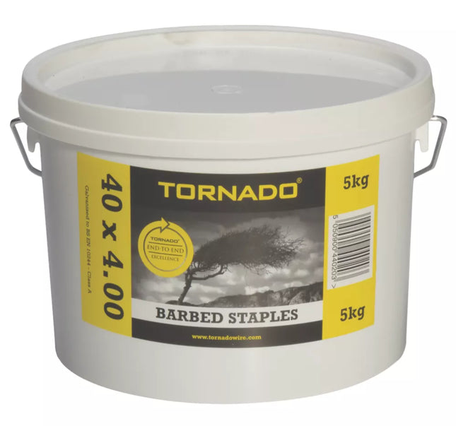 TORNADO BARBED FENCING STAPLES 40 X 4MM 5KG - MonkeyTools