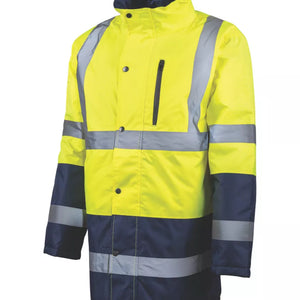 TOUGH GRIT HI-VIS WATERPROOF JACKET YELLOW / NAVY LARGE 54