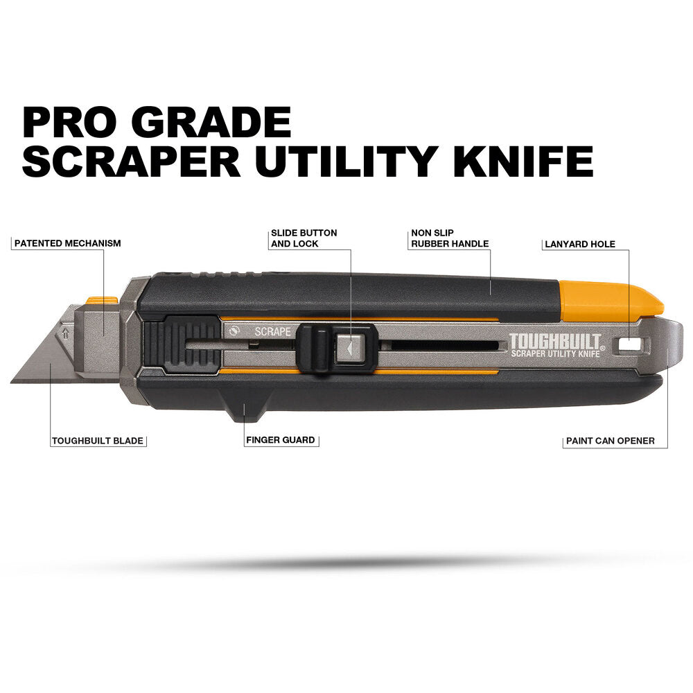 Toughbuilt Scraper Utility Knife with 5 Piece Blade TB-H4S5-01 - MonkeyTools
