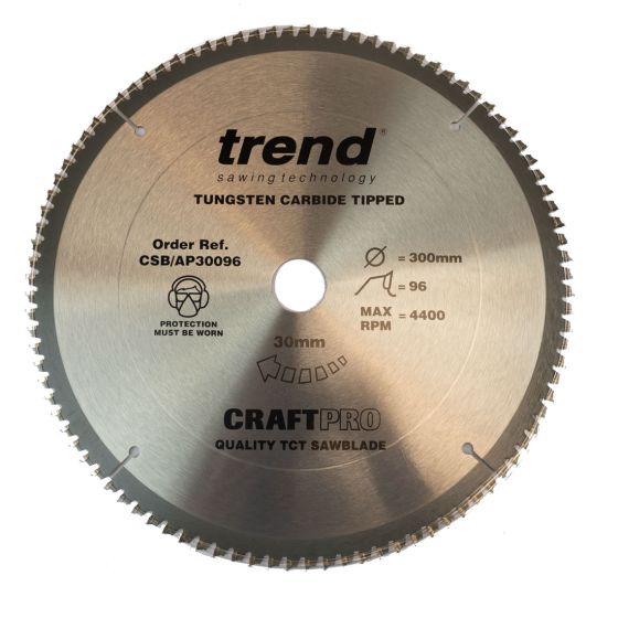 TREND CSB/AP30096 CRAFTPRO SAW BLADE FOR ALUMINIUM & PLASTIC 300MM X 96T X 30MM - MonkeyTools