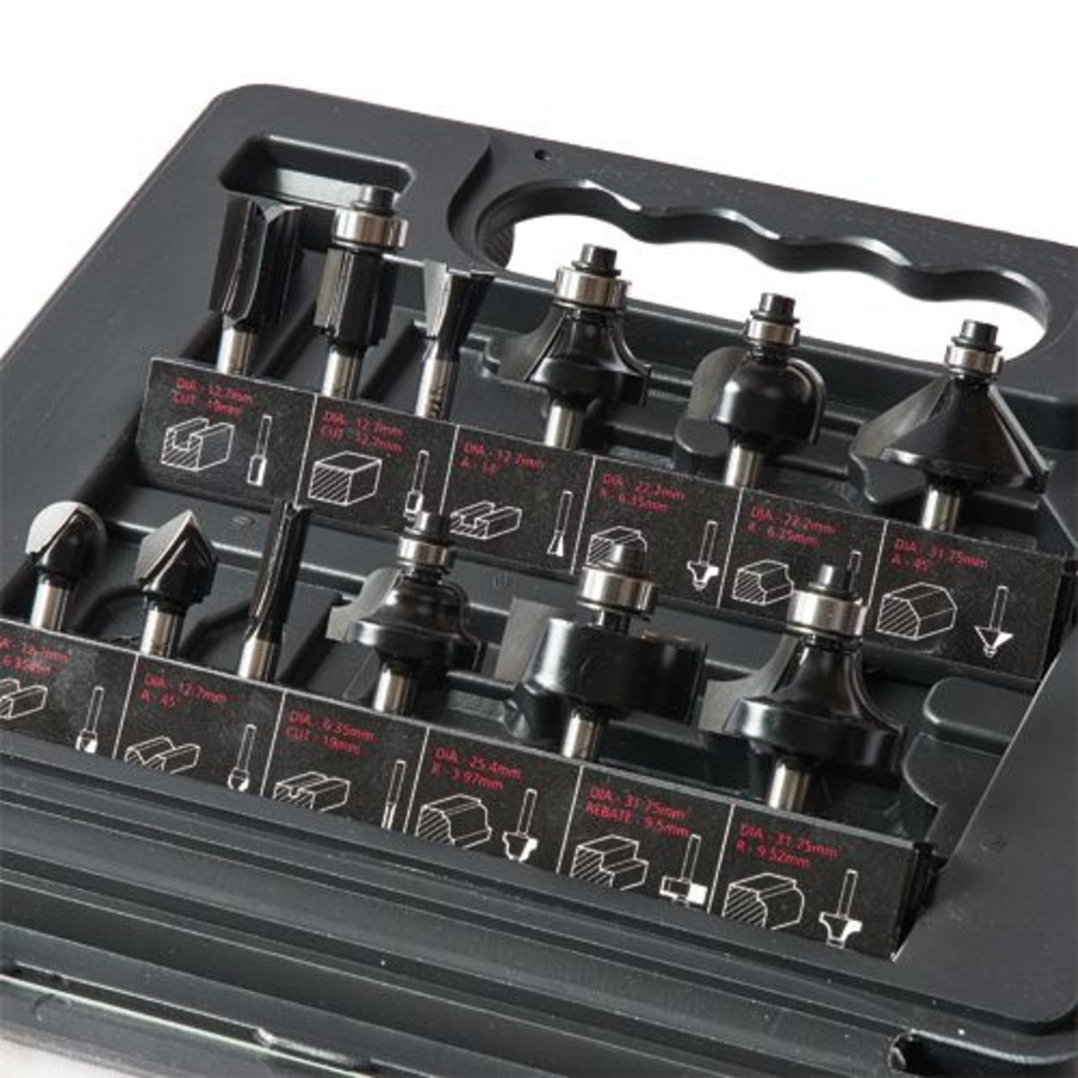 Trend 1/4" Router Cutter Set 12 Piece SET/SS8X1/4TC - MonkeyTools