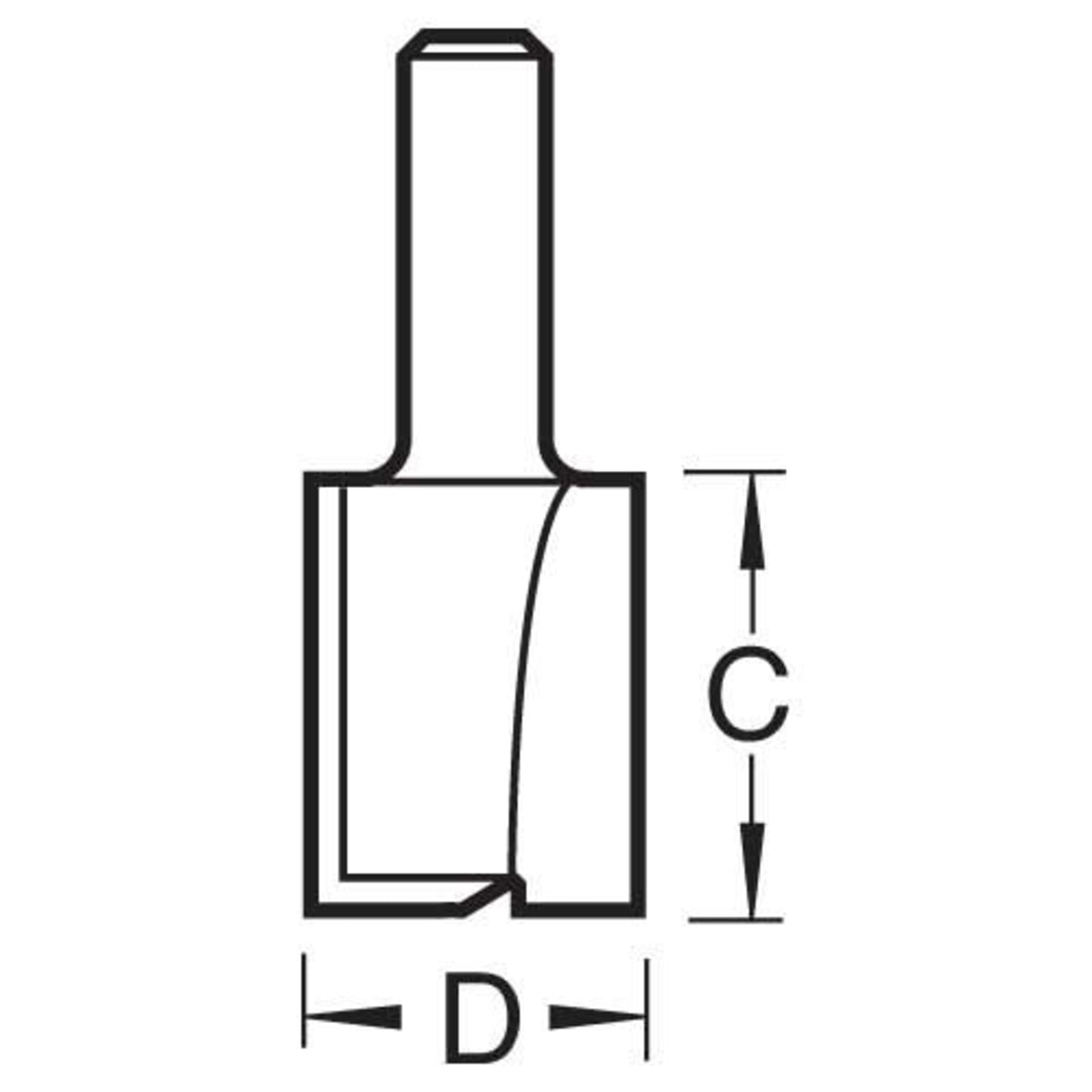 Trend 1/4" Two Flute Cutter 15.9mm C025X1/4TC - MonkeyTools