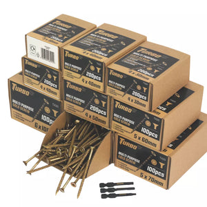 TURBO TX TX DOUBLE-COUNTERSUNK MULTI-PURPOSE SCREW TRADE PACK 1400 PIECES - MonkeyTools