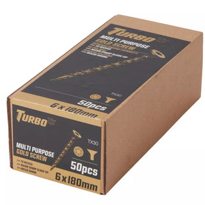TURBO TX TX DOUBLE-COUNTERSUNK SELF-DRILLING MULTIPURPOSE SCREWS 6MM X 100MM 100 PACK - MonkeyTools