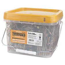 TURBOGOLD PZ DOUBLE-COUNTERSUNK MULTIPURPOSE SCREWS 5MM X 100MM 1000 PACK - MonkeyTools
