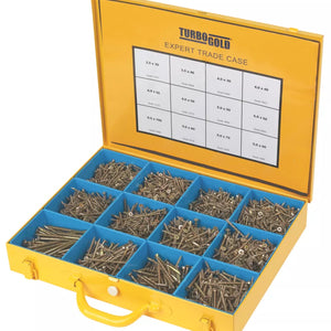 TURBOGOLD PZ DOUBLE-COUNTERSUNK WOODSCREWS EXPERT TRADE CASE 2800 PCS - MonkeyTools
