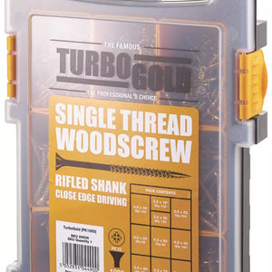 TURBOGOLD PZ DOUBLE-COUNTERSUNK WOODSCREWS TRADE GRAB PACK 1000 PCS - MonkeyTools