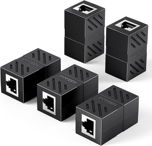UGREEN RJ45 Connector Extender(5 Pack), Cat7 Cat6 Cat5e 8P8C LAN Ethernet Cable Adapter, RJ45 Coupler Adapter Ethernet Extender, Network Female to Female Ethernet Coupler with Thunder Protection - MonkeyTools