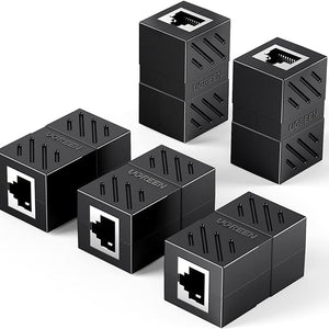 UGREEN RJ45 Connector Extender(5 Pack), Cat7 Cat6 Cat5e 8P8C LAN Ethernet Cable Adapter, RJ45 Coupler Adapter Ethernet Extender, Network Female to Female Ethernet Coupler with Thunder Protection - MonkeyTools