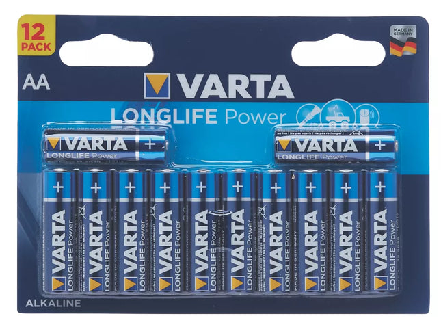 VARTA LONGLIFE POWER AA ALKALINE BATTERIES 12 PACK - MonkeyTools