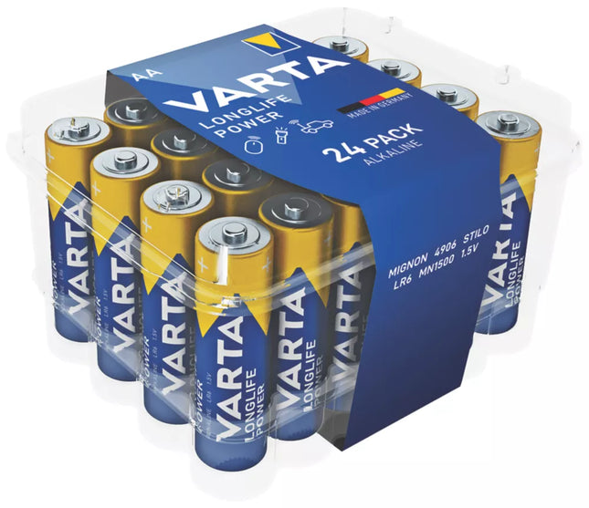 VARTA LONGLIFE POWER AA ALKALINE HIGH ENERGY BATTERIES 24 PACK - MonkeyTools