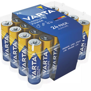 VARTA LONGLIFE POWER AA ALKALINE HIGH ENERGY BATTERIES 24 PACK - MonkeyTools