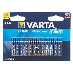 VARTA LONGLIFE POWER AAA ALKALINE BATTERIES 12 PACK - MonkeyTools