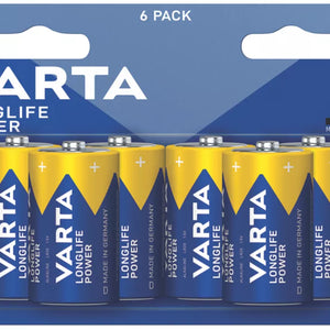 VARTA LONGLIFE POWER D ALKALINE HIGH ENERGY BATTERIES 6 PACK - MonkeyTools