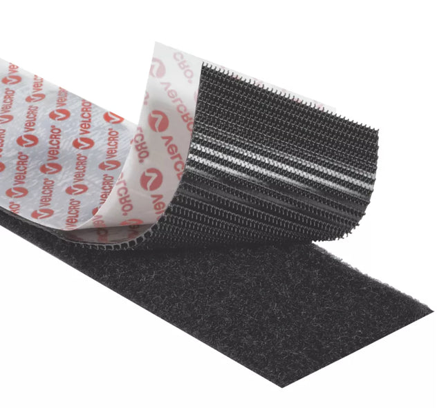 VELCRO BRAND BLACK HEAVY DUTY STICK-ON TAPE 5M X 50MM - MonkeyTools