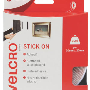 VELCRO BRAND WHITE STICK-ON TAPE 5M X 20MM - MonkeyTools