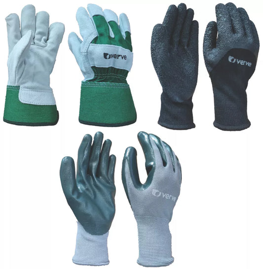 VERVE GARDENING GLOVES SET L 3 PAIRS - MonkeyTools