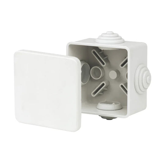 VIMARK 4-ENTRY SQUARE JUNCTION BOX WITH KNOCKOUTS 82MM X 52MM X 82MM - MonkeyTools
