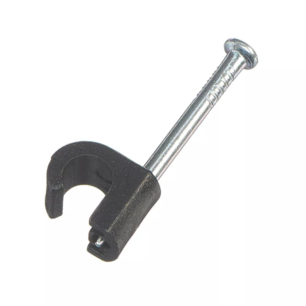 VIMARK BLACK ROUND COAXIAL CABLE CLIP 5-7MM 100 PACK - MonkeyTools