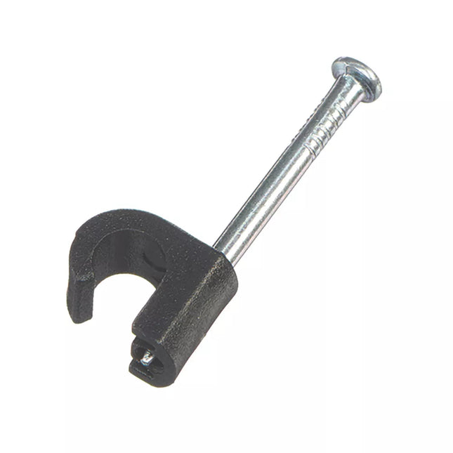 VIMARK BLACK ROUND COAXIAL CABLE CLIP 5-7MM 100 PACK - MonkeyTools