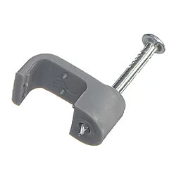 VIMARK GREY FLAT SINGLE TWIN & EARTH CABLE CLIPS 2.5MM 100 PACK - MonkeyTools