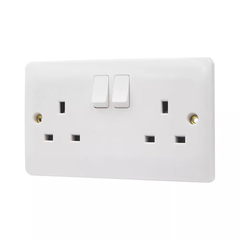 VIMARK PRO 13A 2-GANG SP SWITCHED PLUG SOCKET WHITE - MonkeyTools
