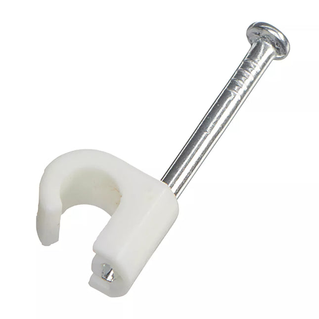 VIMARK WHITE ROUND CABLE CLIPS 5-7MM 100 PACK - MonkeyTools