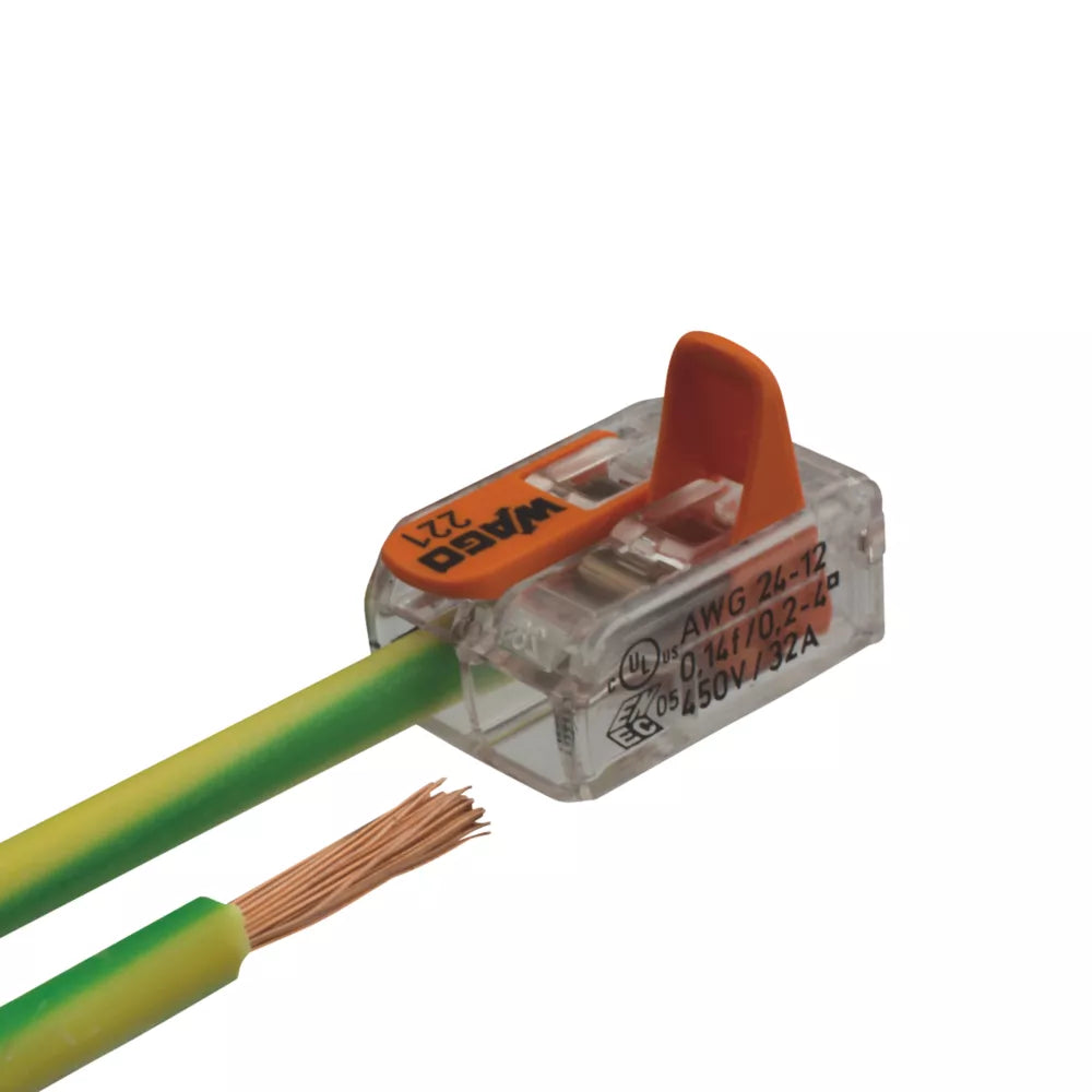 WAGO 221 SERIES 32A 2-WAY LEVER CONNECTORS 100 PACK - MonkeyTools