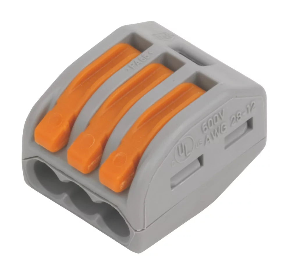 WAGO 222 SERIES 32A 3-WAY LEVER CONNECTOR 50 PACK - MonkeyTools