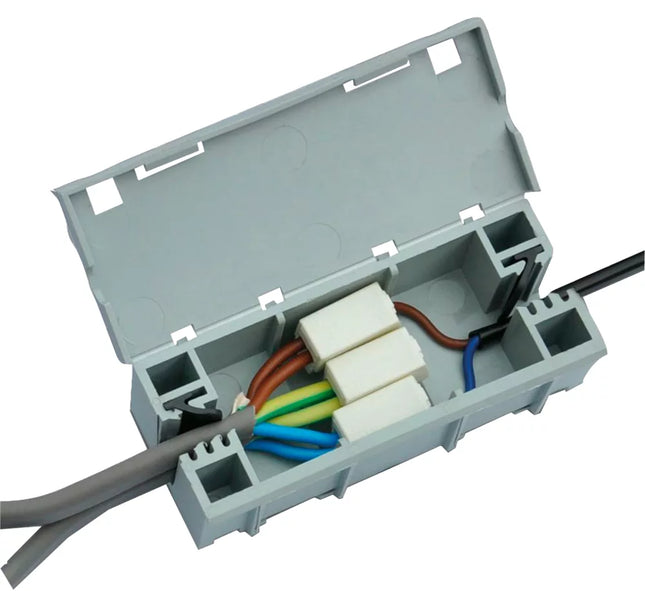 WAGO 24A LIGHT JUNCTION BOX 39 X 95 X 29MM GREY - MonkeyTools