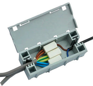 WAGO 24A LIGHT JUNCTION BOX 39 X 95 X 29MM GREY - MonkeyTools