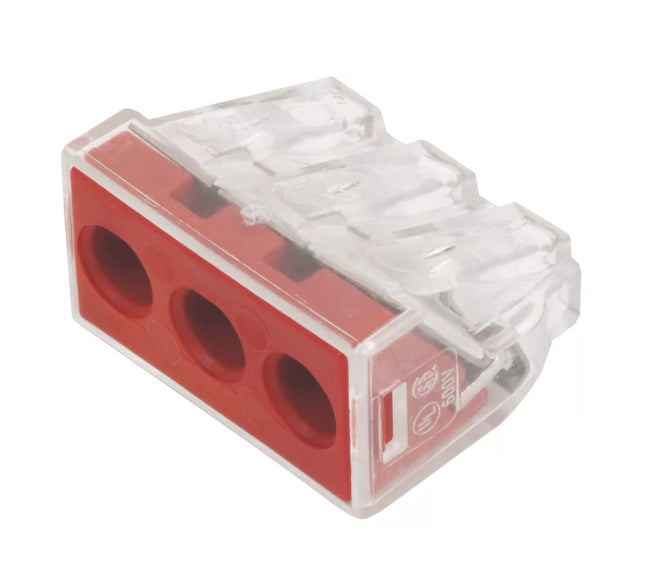 WAGO 41A 3-WAY PUSH-WIRE CONNECTOR 50 PACK - MonkeyTools