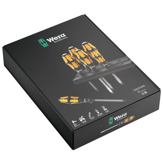 WERA 932/918/6 KRAFTFORM PLUS CHISELDRIVER HEAVY DUTY SCREWDRIVER X6 PC SET - MonkeyTools