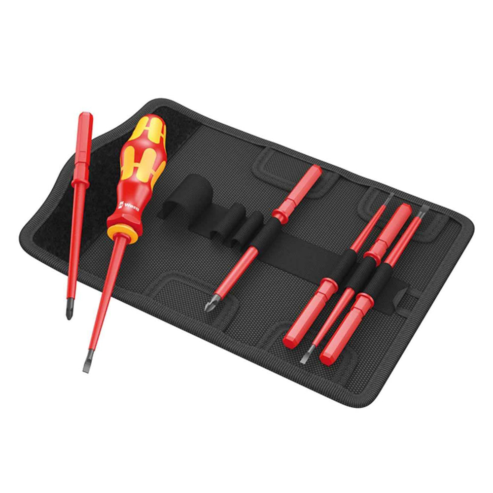 Wera WER003470 Kraftform VDE Slot & phillips Kompakt Interchangeable Screwdriver Set of 7 Piece - MonkeyTools
