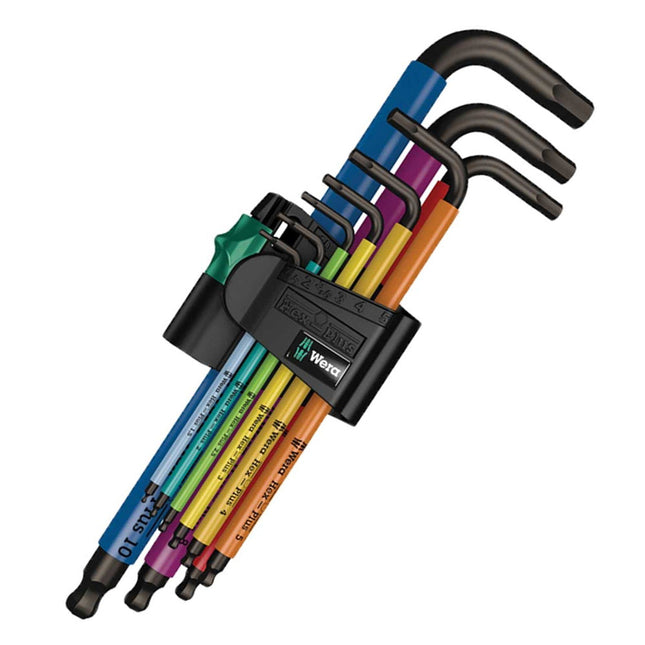 Wera WER073593 1.5-10mm Hex Key Set Ball End Colour Coded Set of 9 Piece - MonkeyTools