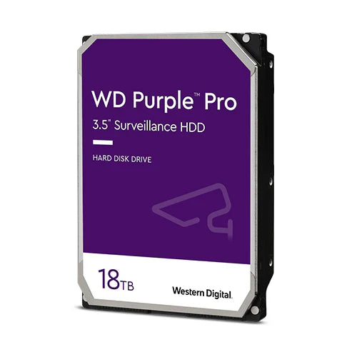WD WD181PURP Purple Pro 18TB SATA Hard Drive for Surveillance w/ 7200RPM 6Gb/s 512MB Cache - MonkeyTools