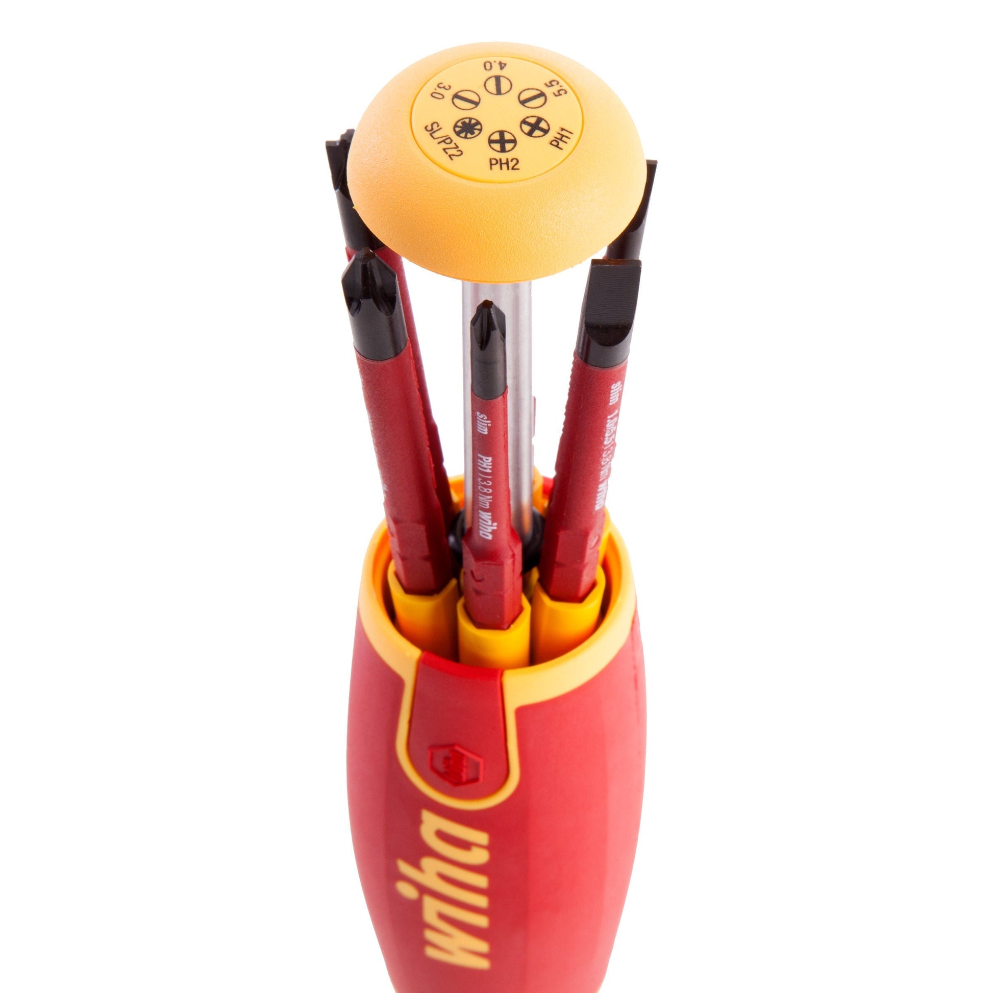 Wiha VDE Slim 6 in 1 Lift-Up Screwdriver and Bit Holder WHA-38613 - MonkeyTools