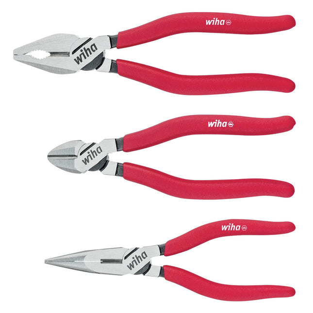 Wiha WHA-26850 Combination / Needle Nose / Diagonal Cutters Plier Set Of 3 Piece - MonkeyTools