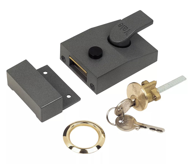 YALE 630089001702 NIGHT LATCH GREY 60MM BACKSET - MonkeyTools