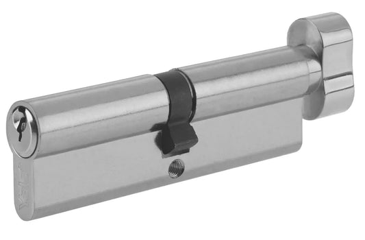 YALE FIRE RATED 1 STAR 6-PIN EURO CYLINDER THUMBTURN LOCK 35-35 (70MM) SATIN NICKEL - MonkeyTools